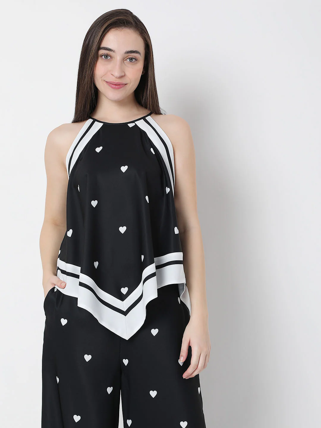Black Halter Neck Co-Ord Top - Image 2