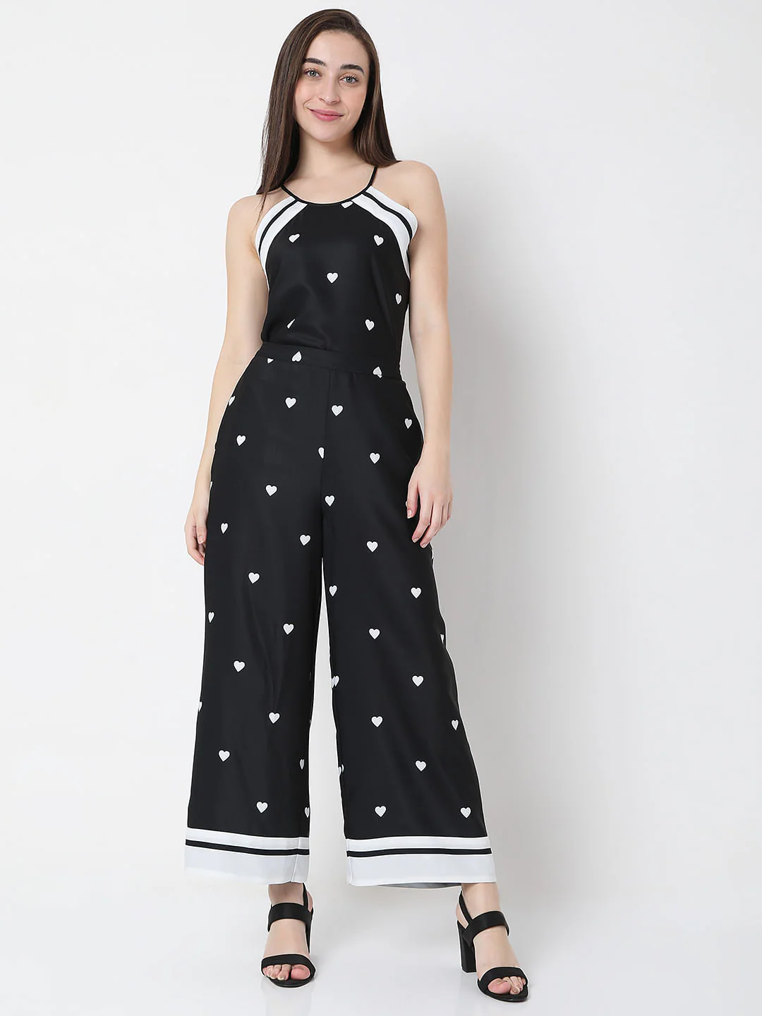 Black Heart Print Co-Ord Pants - Image 6