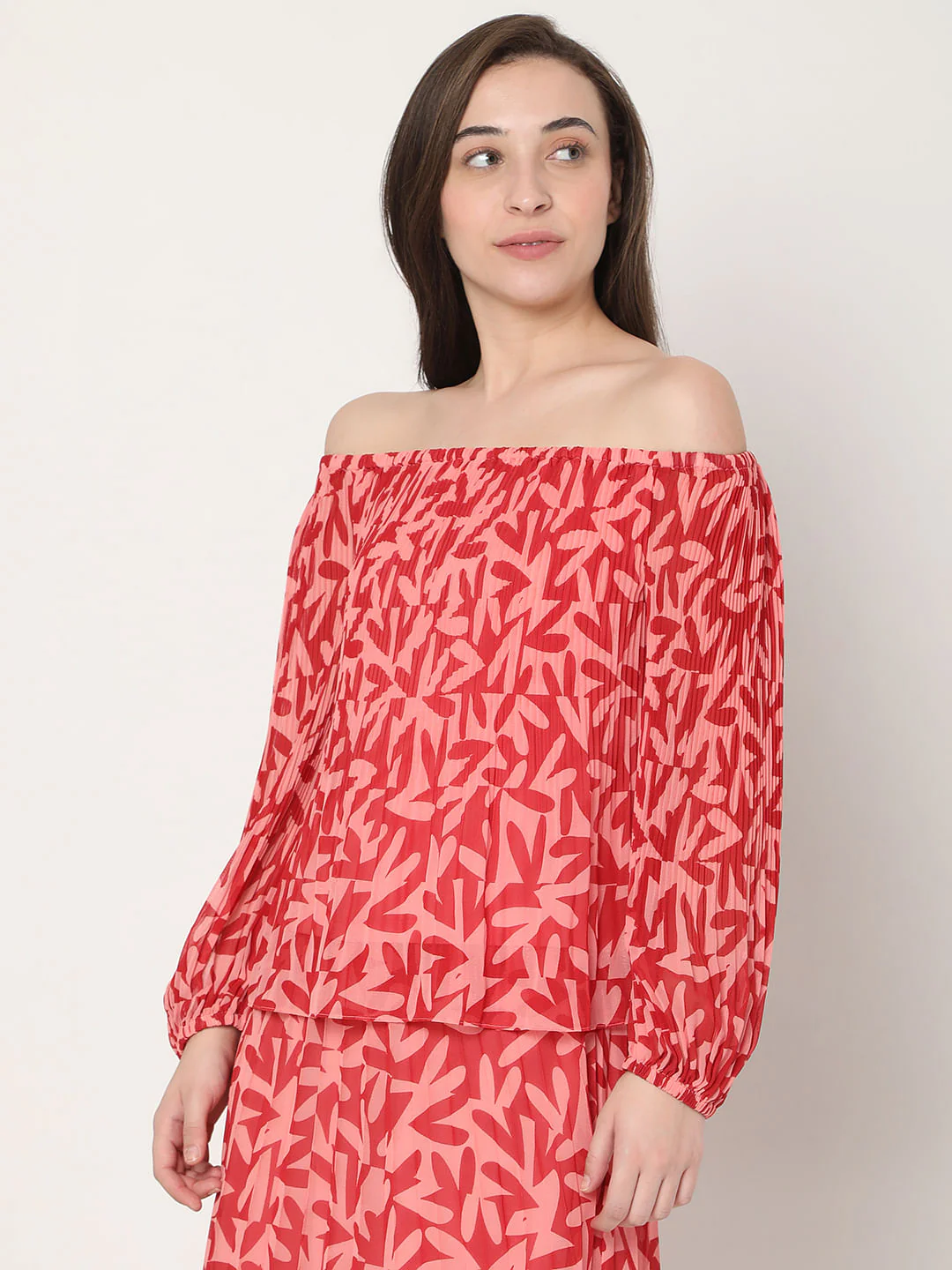 Red Off-Shoulder Co-Ord Top - Image 3