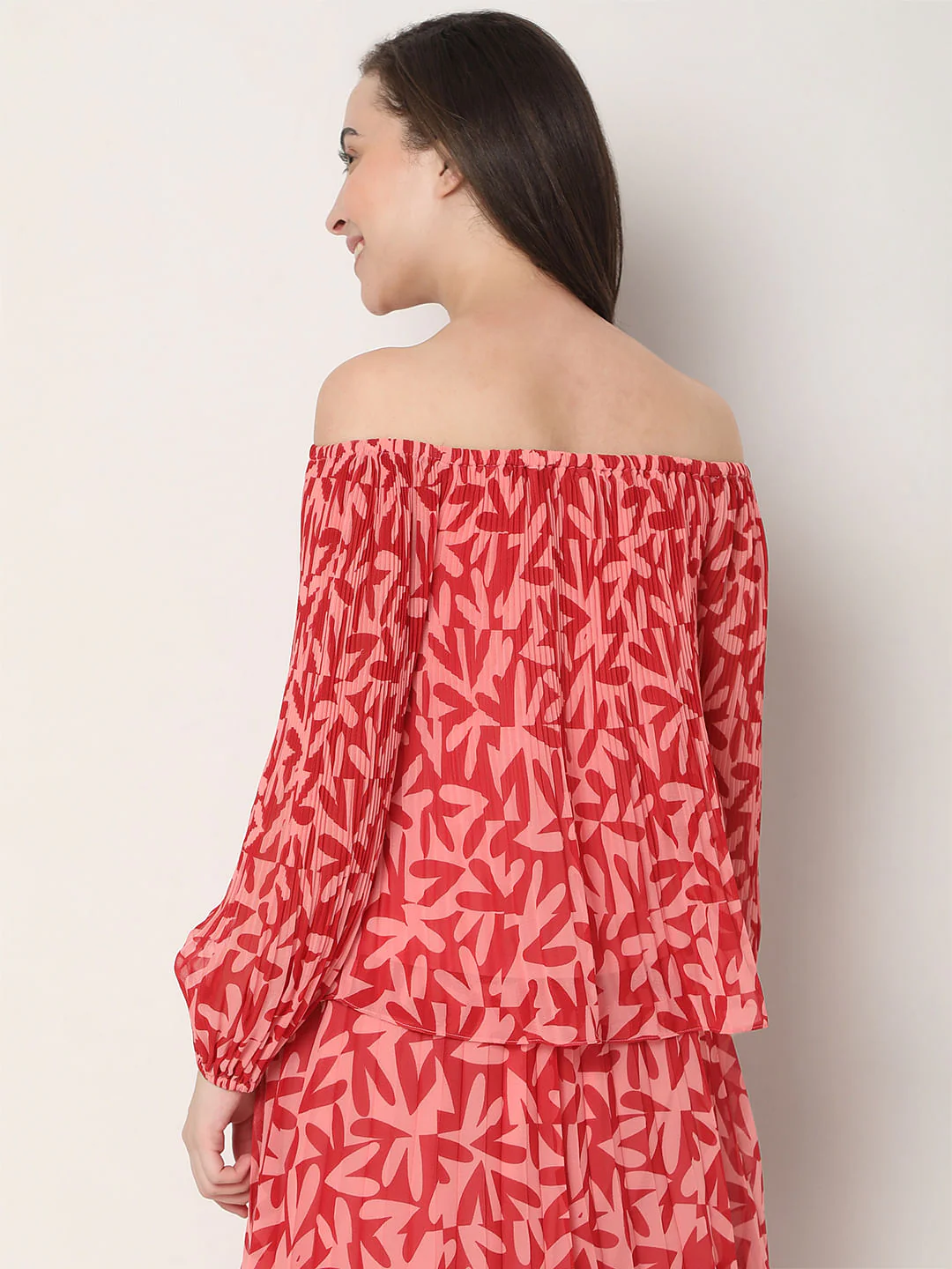 Red Off-Shoulder Co-Ord Top - Image 4