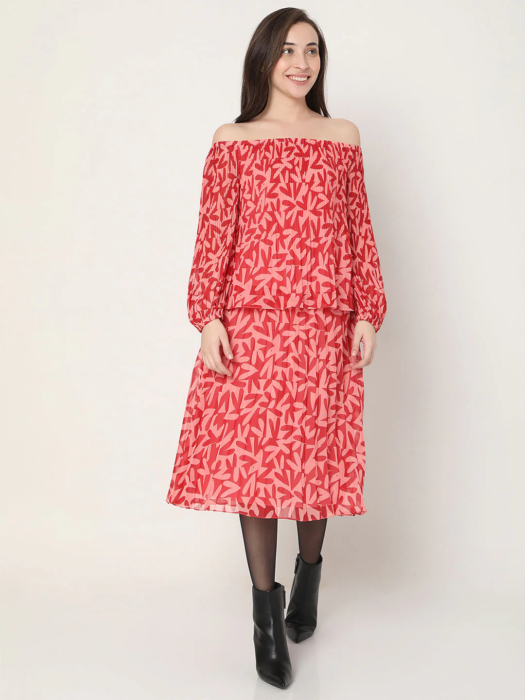 Red Off-Shoulder Co-Ord Top - Image 5