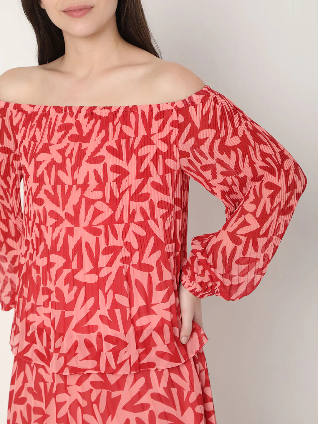 Red Off-Shoulder Co-Ord Top - Image 6