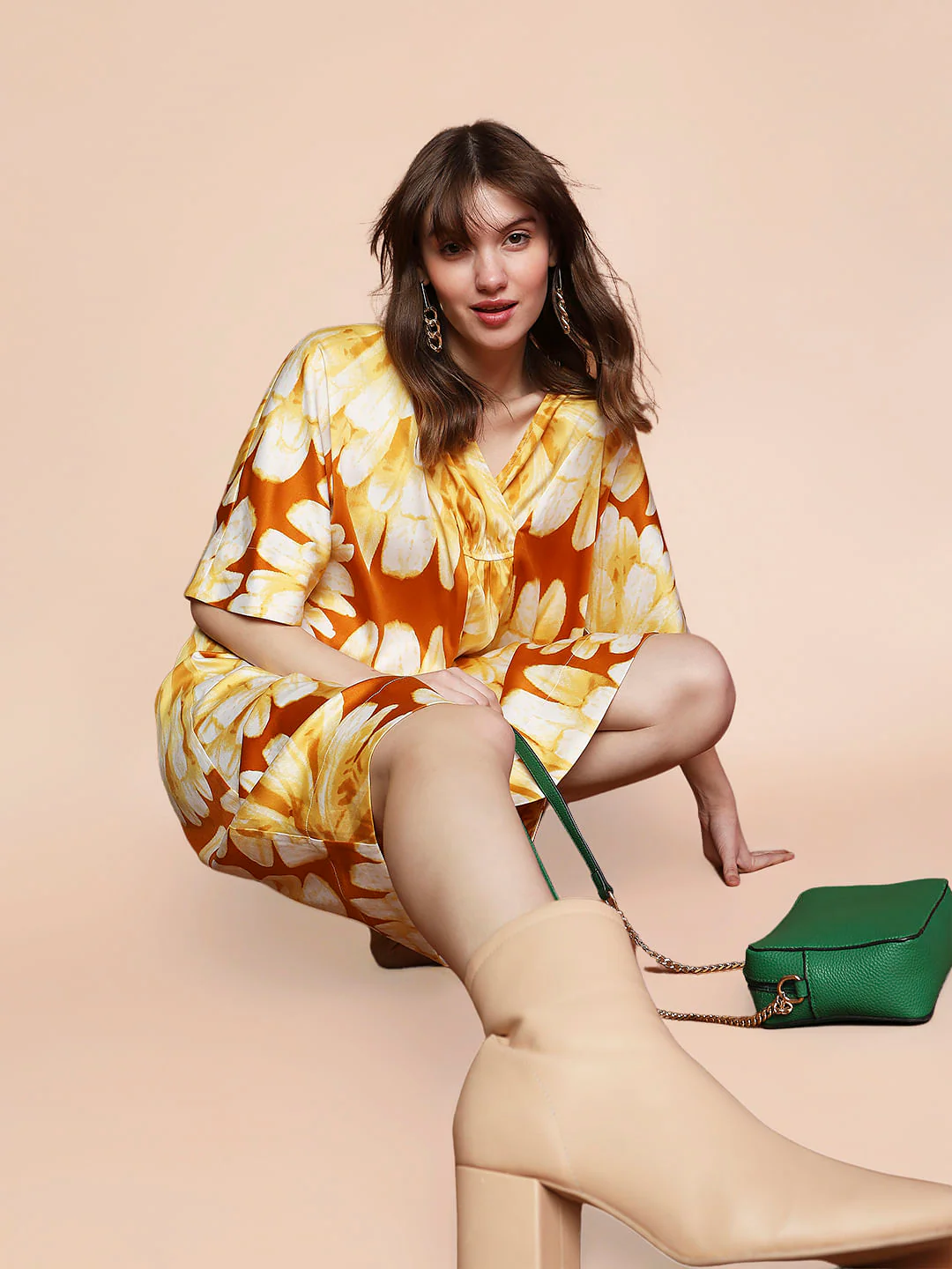 Yellow Floral Shift Dress