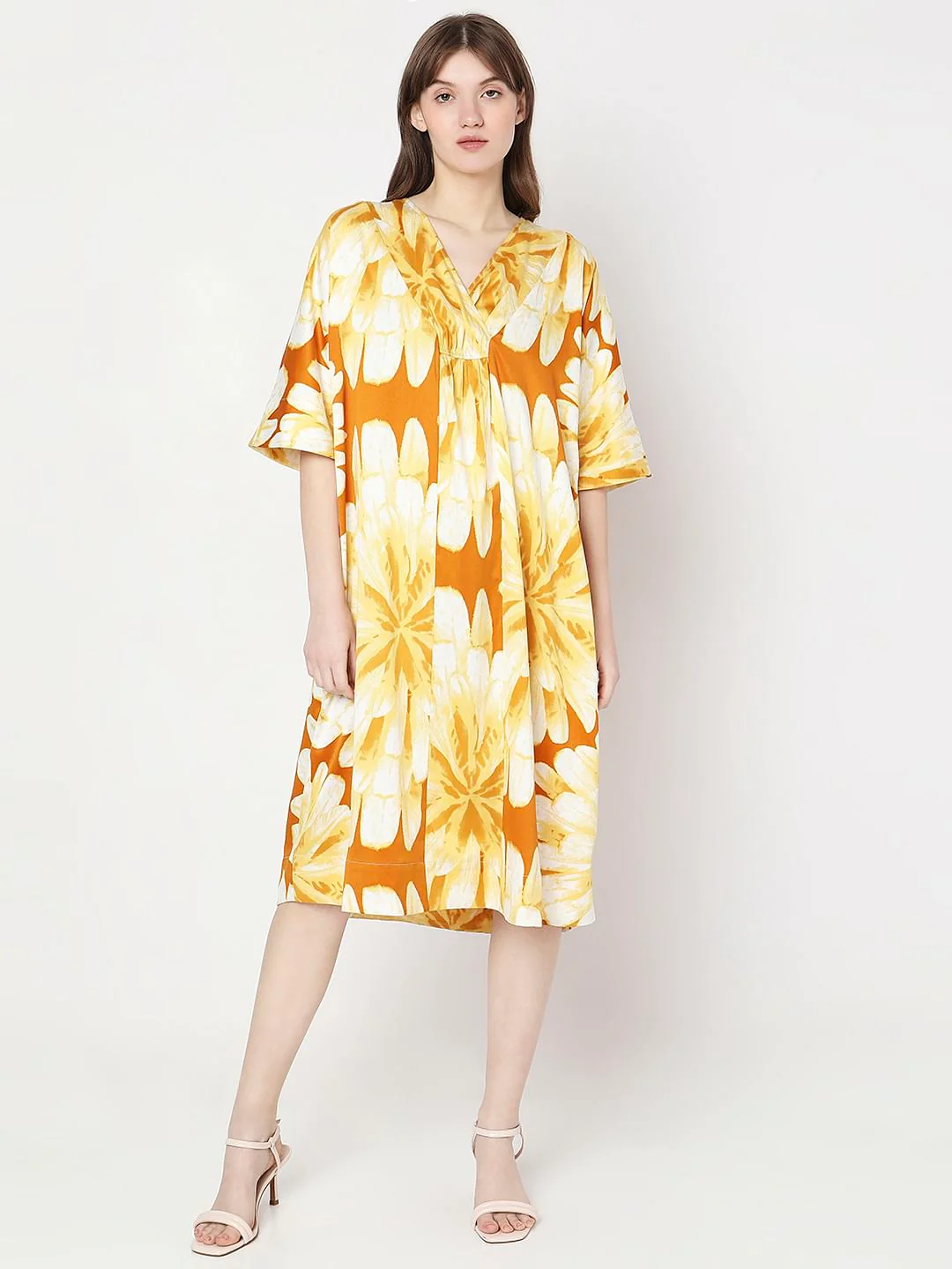 Yellow Floral Shift Dress - Image 2