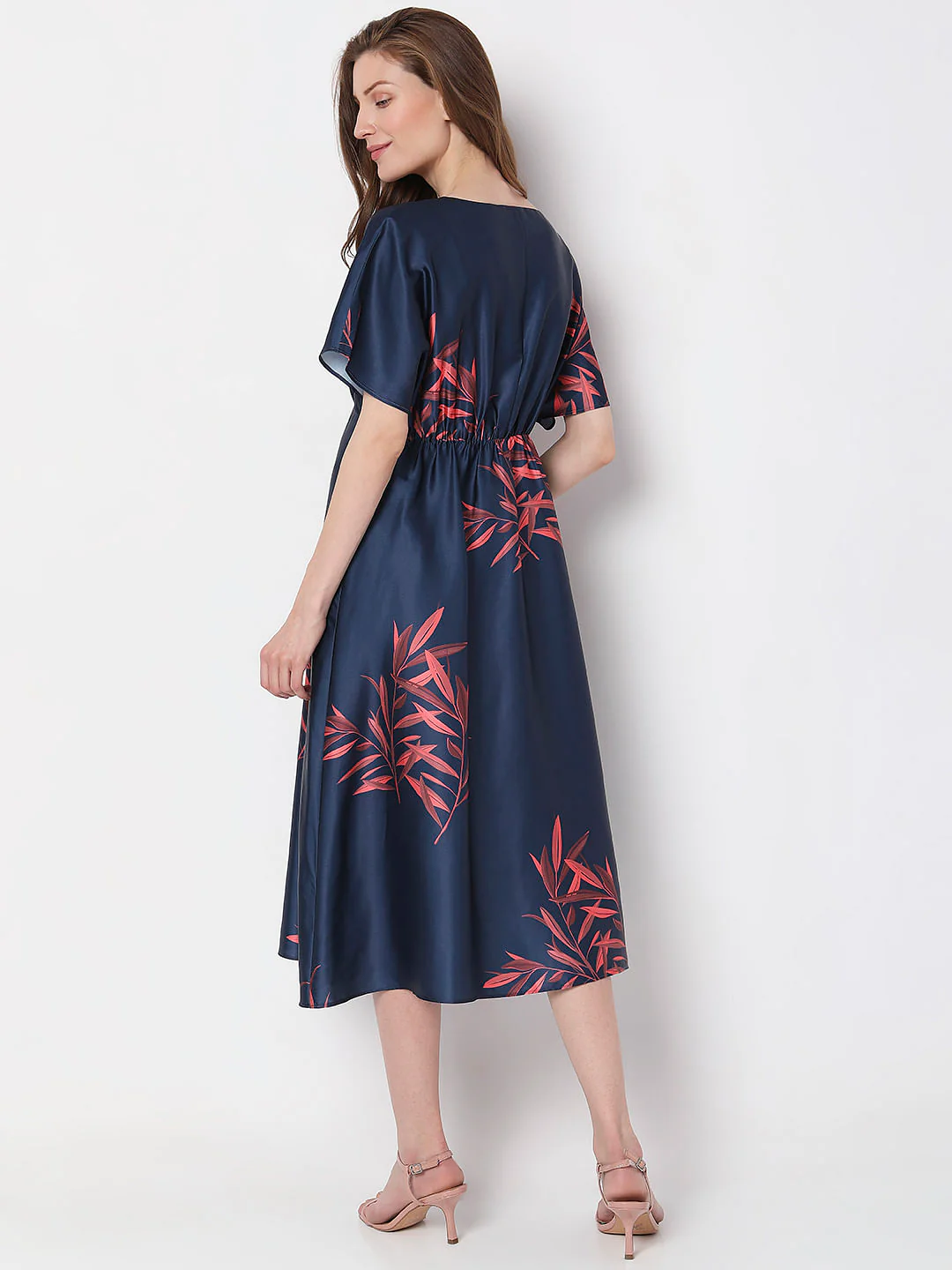 Dark Blue Kimono Midi Dress - Image 4