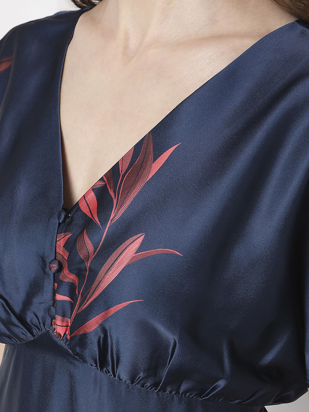 Dark Blue Kimono Midi Dress - Image 7