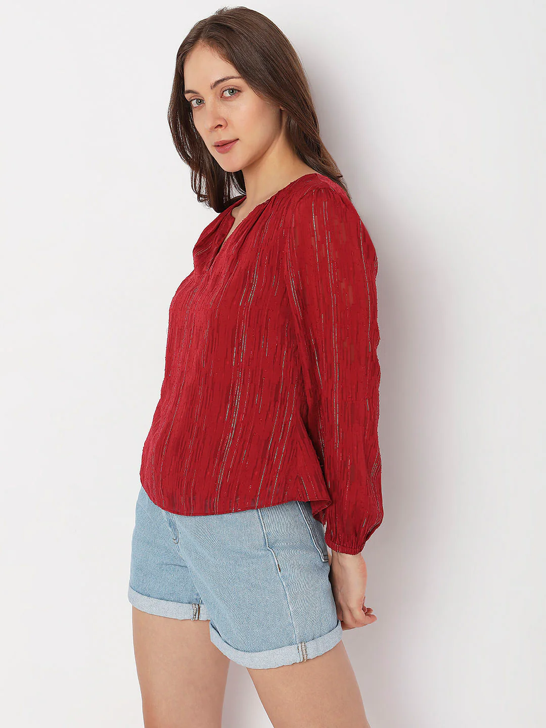 Brick Red Textured Top - Image 3