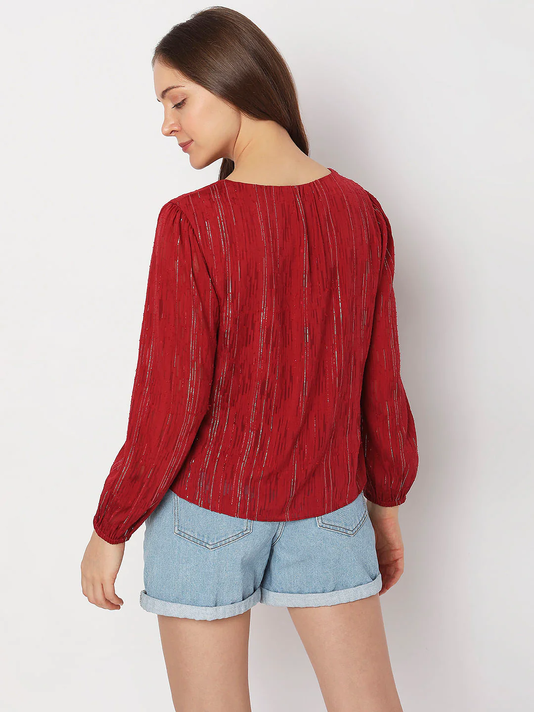Brick Red Textured Top - Image 4