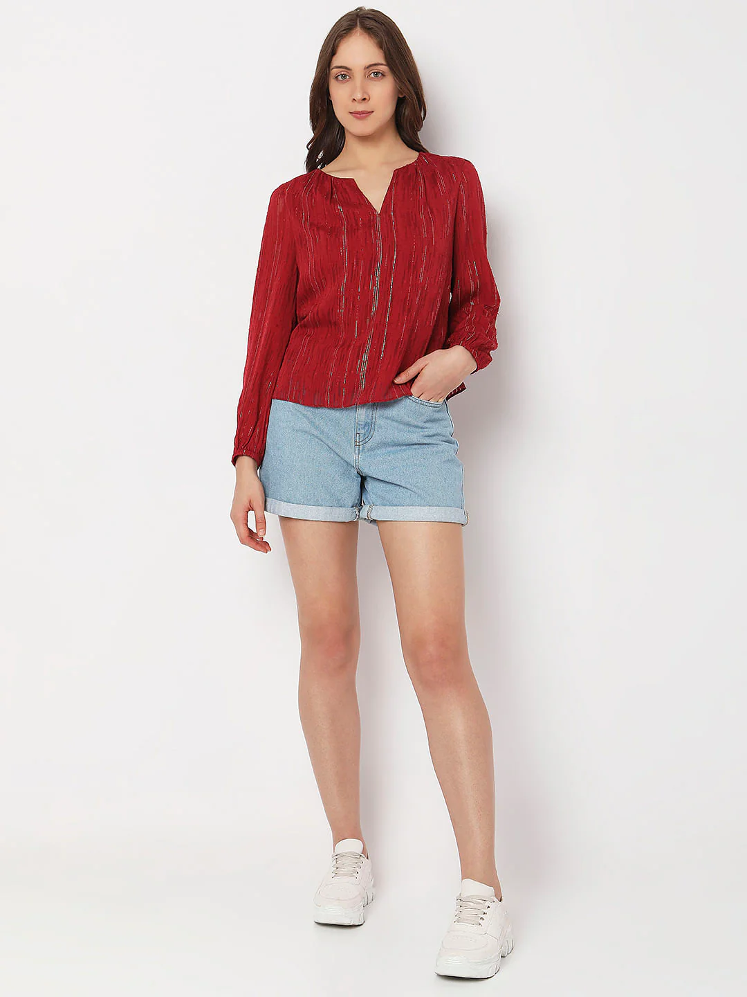 Brick Red Textured Top - Image 5