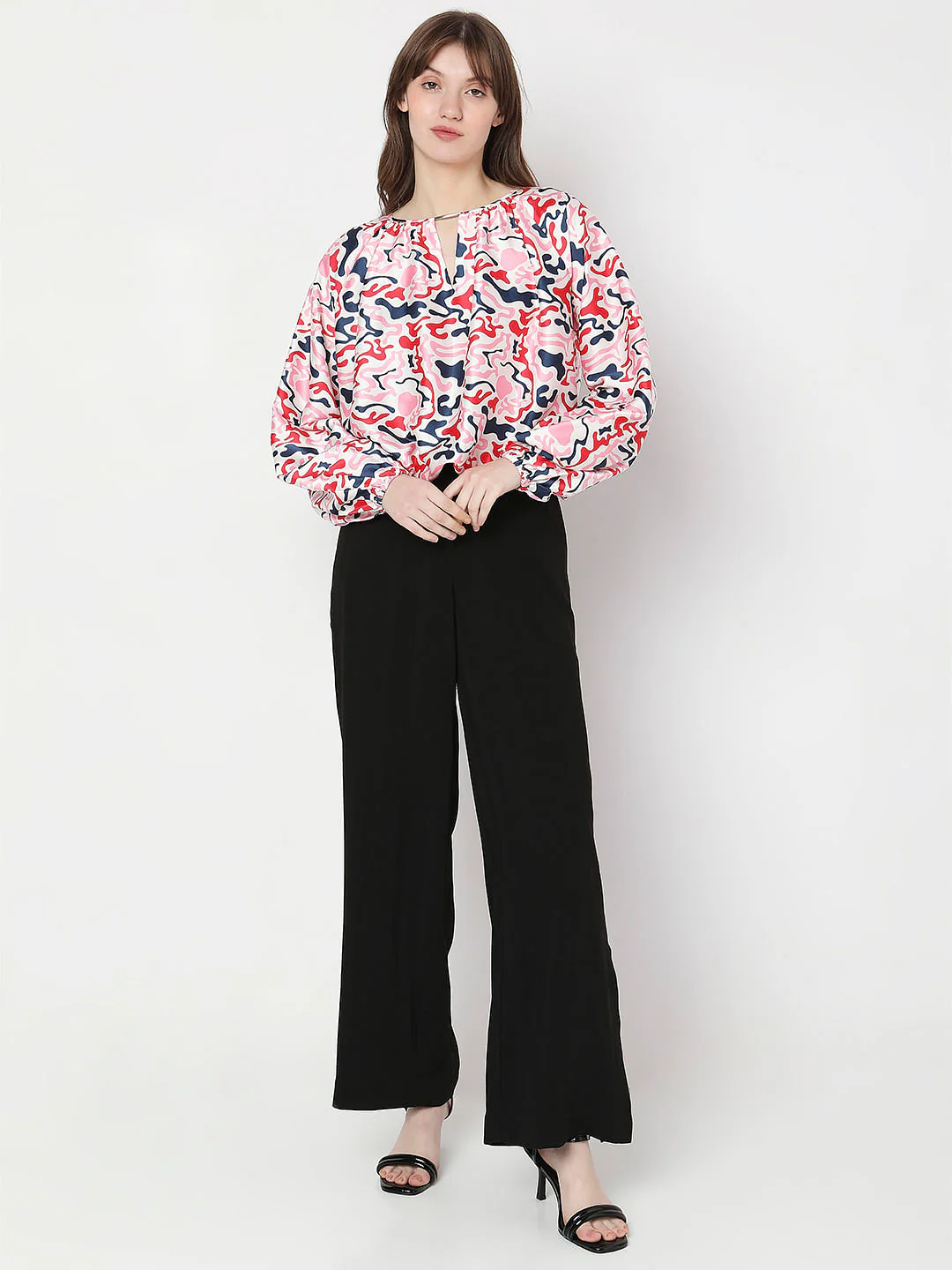 White Abstract Print Top - Image 5