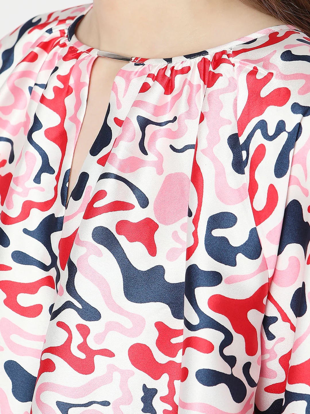 White Abstract Print Top - Image 8