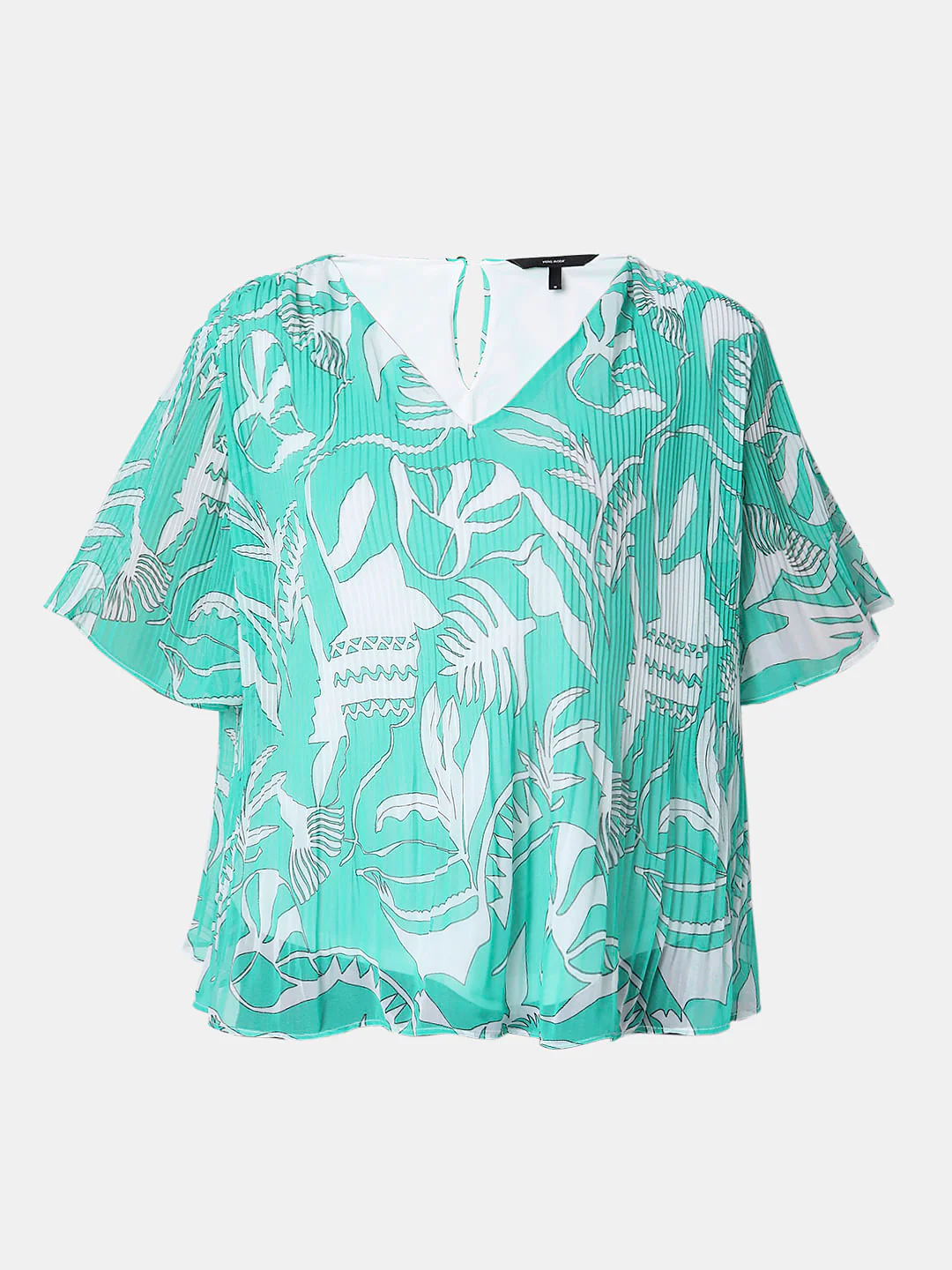 Blue Floral Pleated Top - Image 7