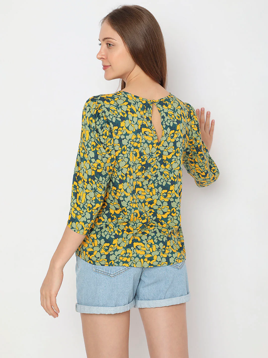 Green Floral Printed Top - Image 4