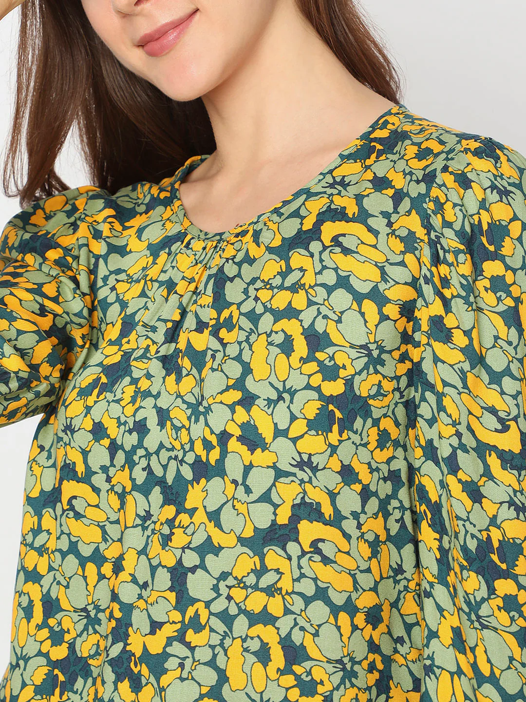 Green Floral Printed Top - Image 6