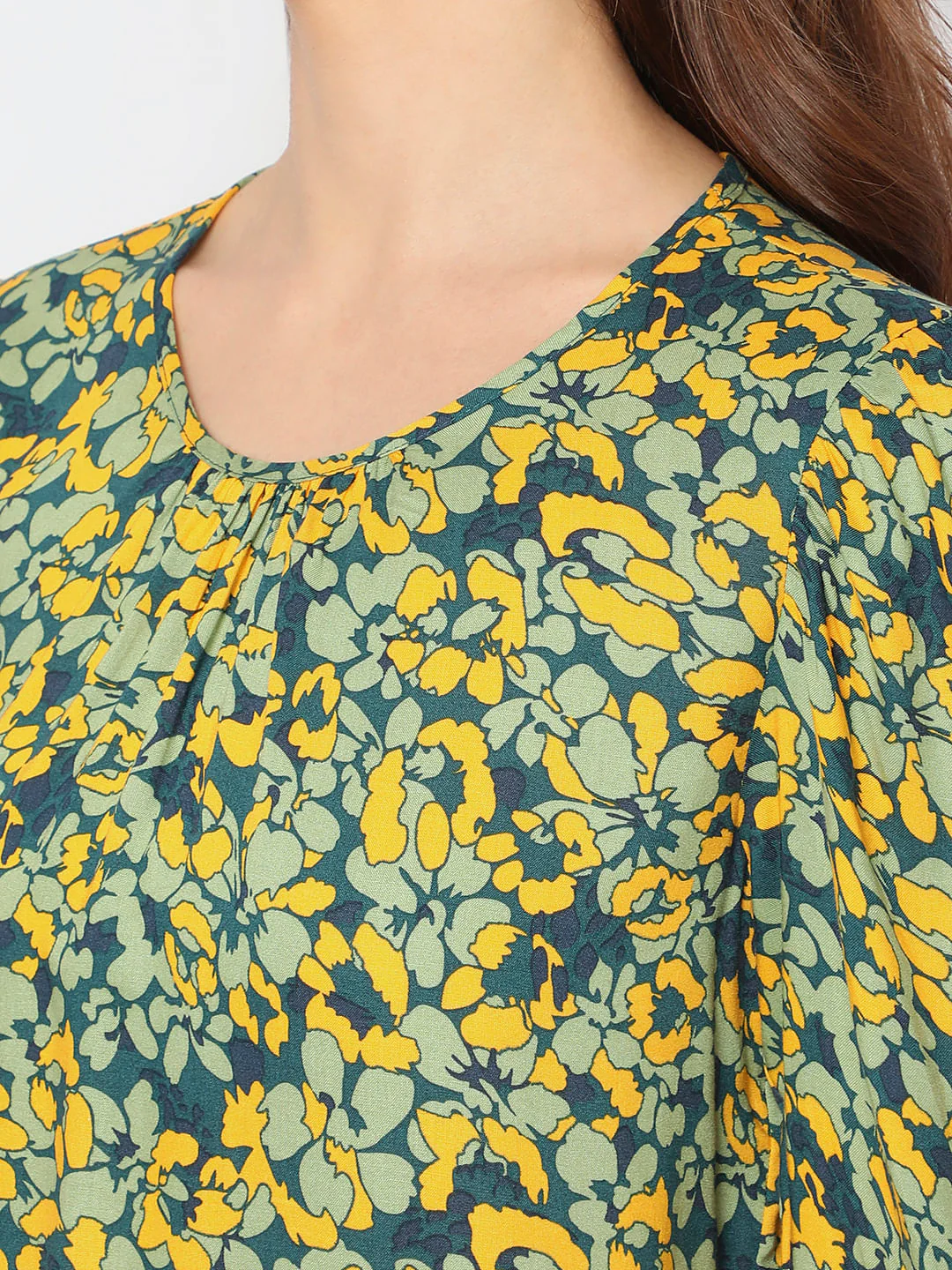 Green Floral Printed Top - Image 8