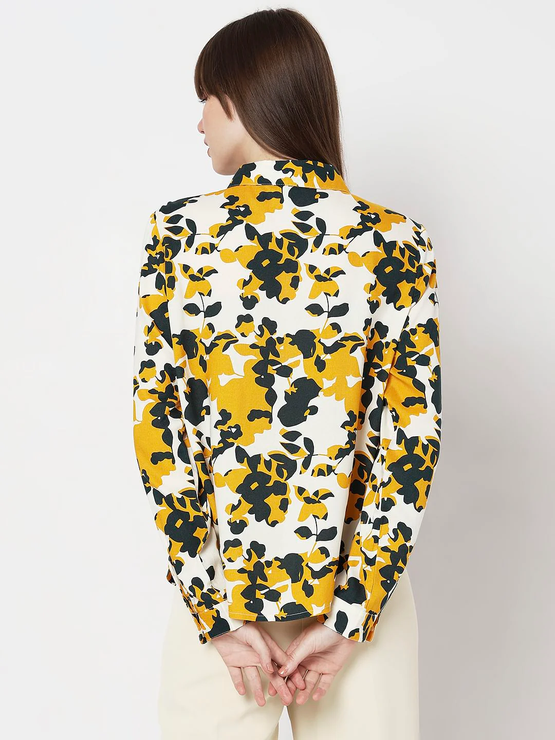 Yellow Floral Print Shirt - Image 4