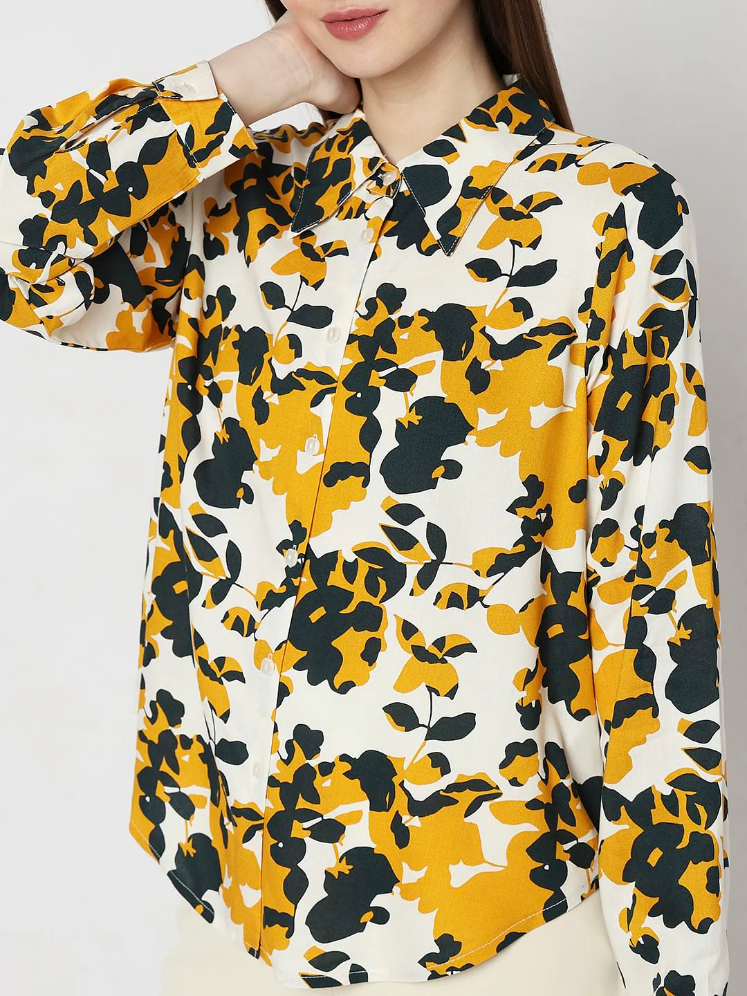 Yellow Floral Print Shirt - Image 6