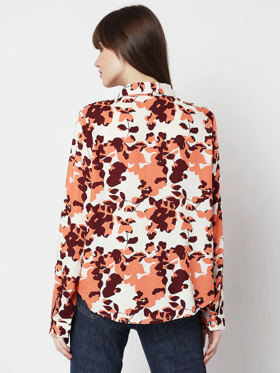 Brown Floral Print Shirt - Image 4