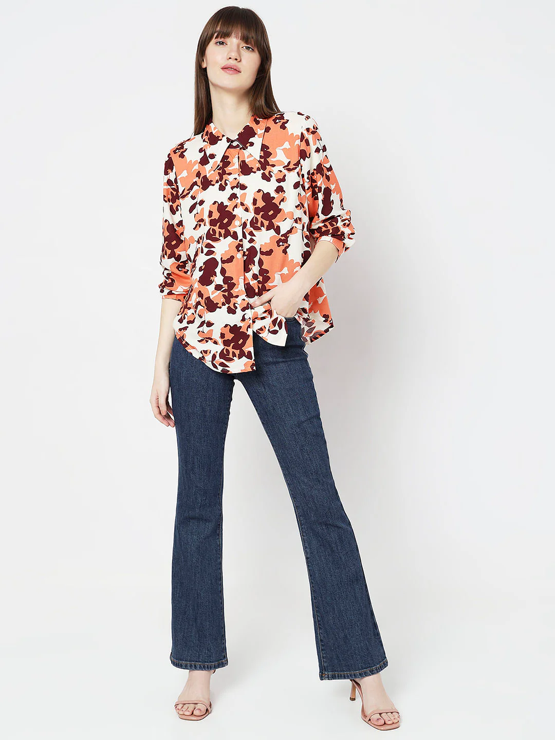 Brown Floral Print Shirt - Image 5