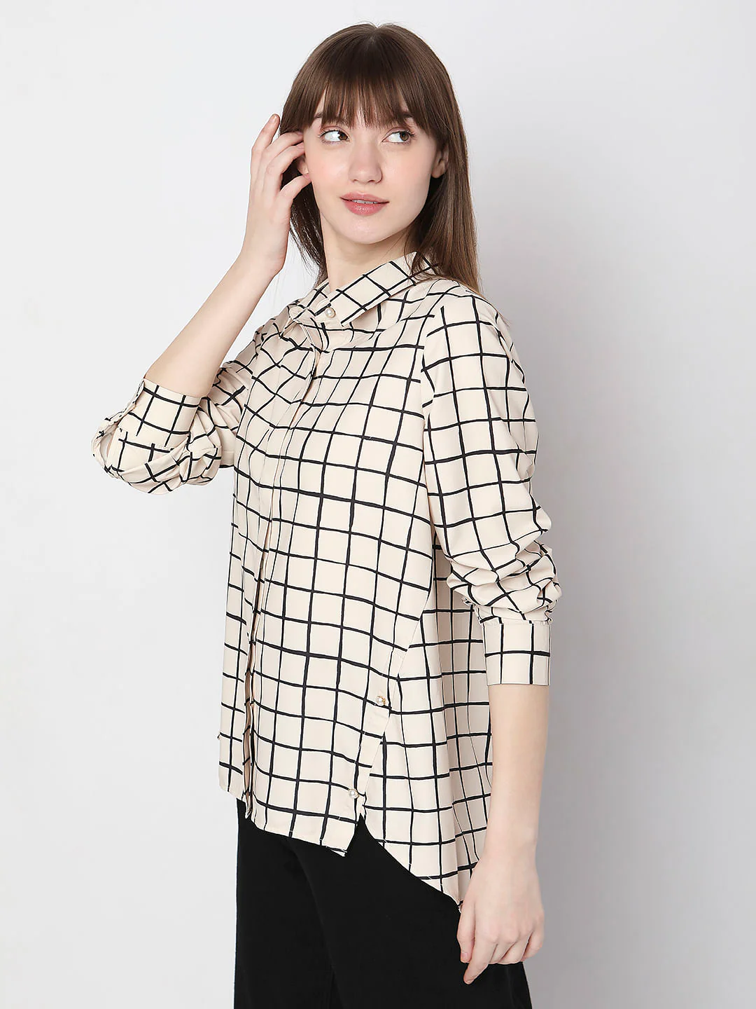 Light Brown Check Shirt - Image 3