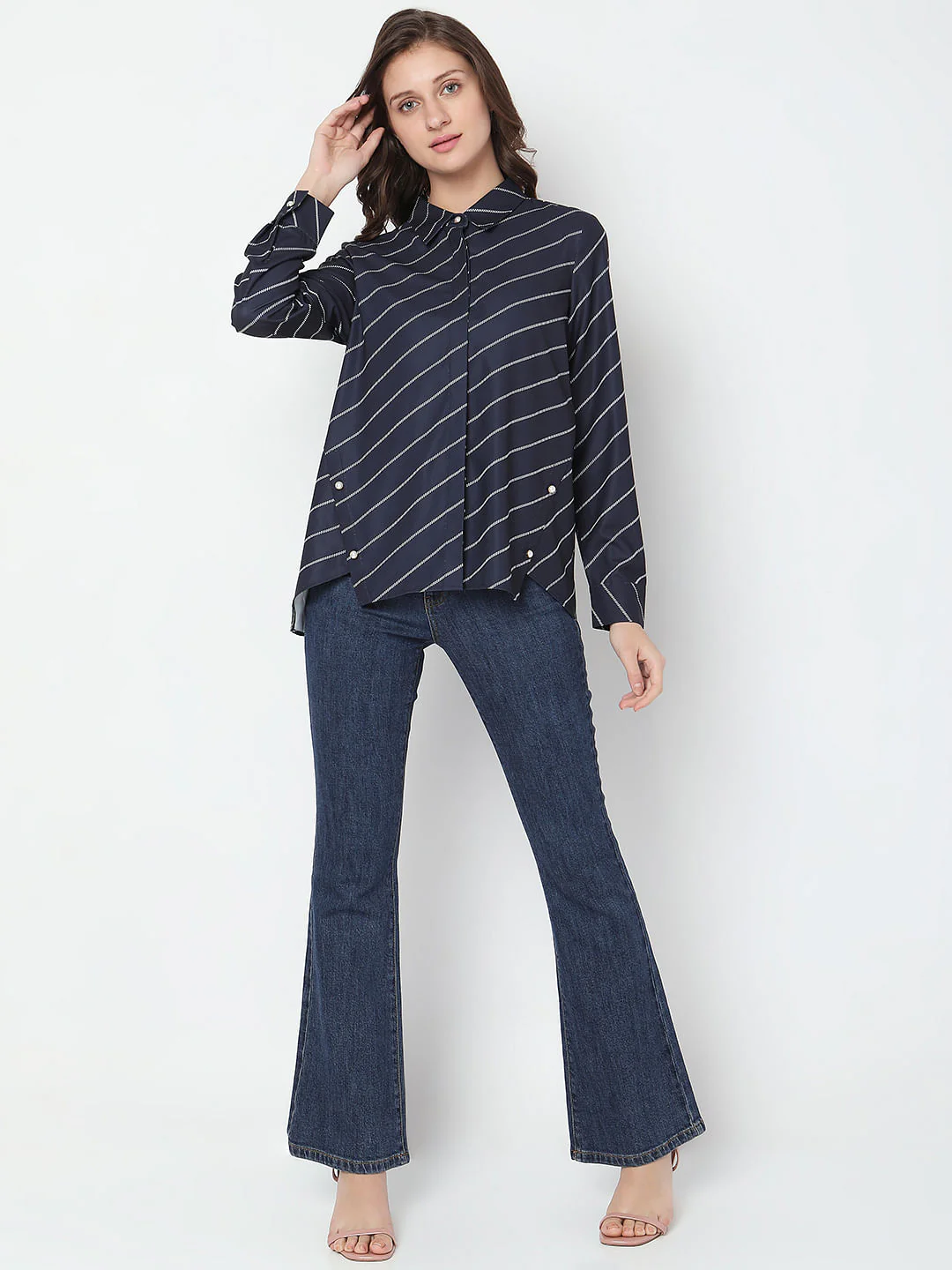 Navy Blue Printed Shirt - Image 5