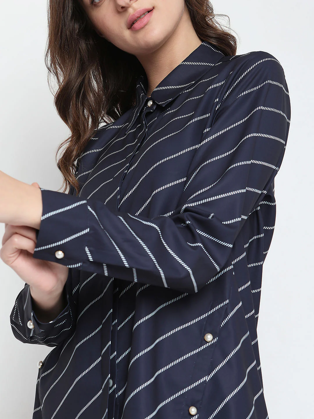 Navy Blue Printed Shirt - Image 6