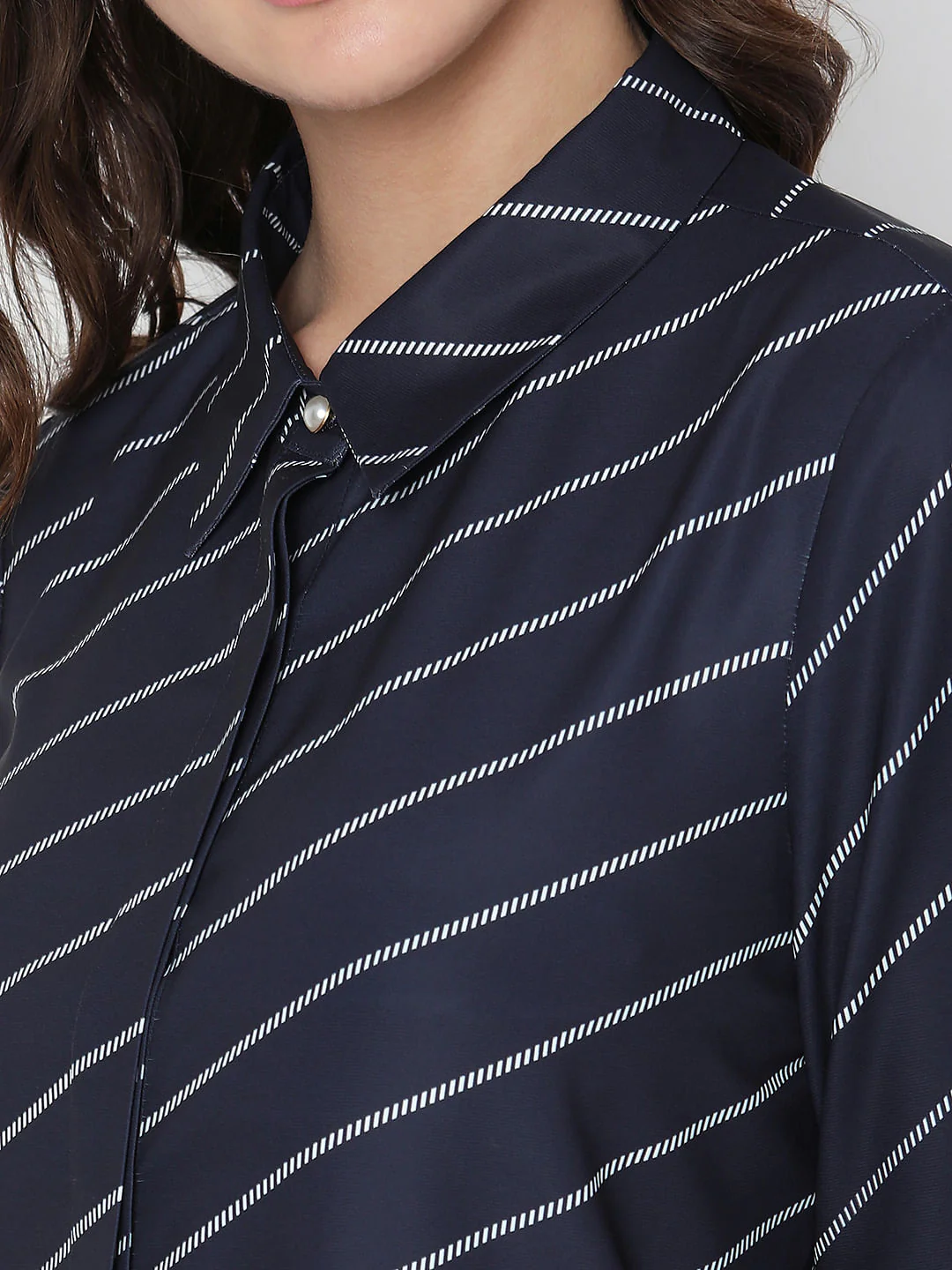 Navy Blue Printed Shirt - Image 8