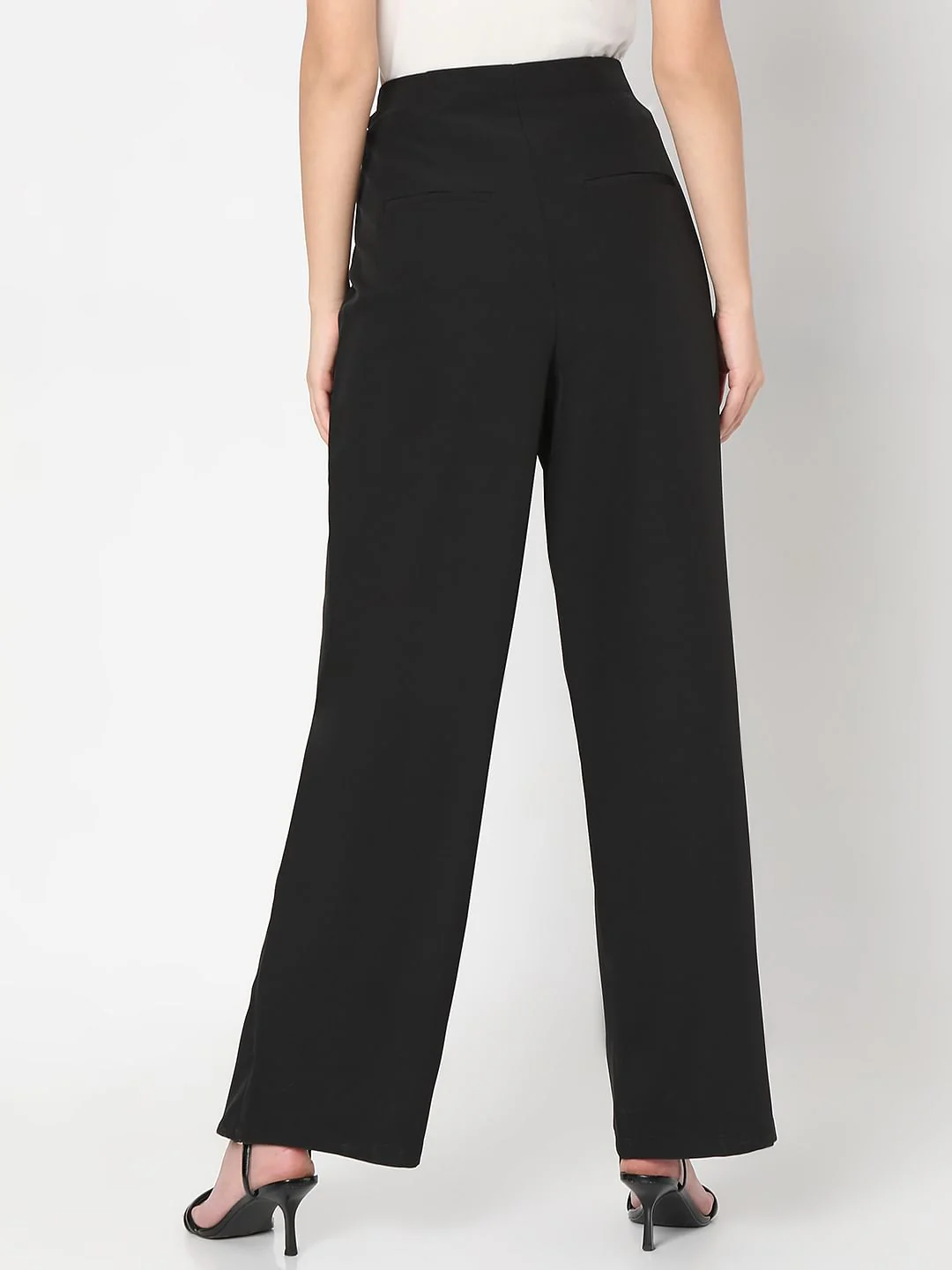 Black High Rise Wrap Pants - Image 4