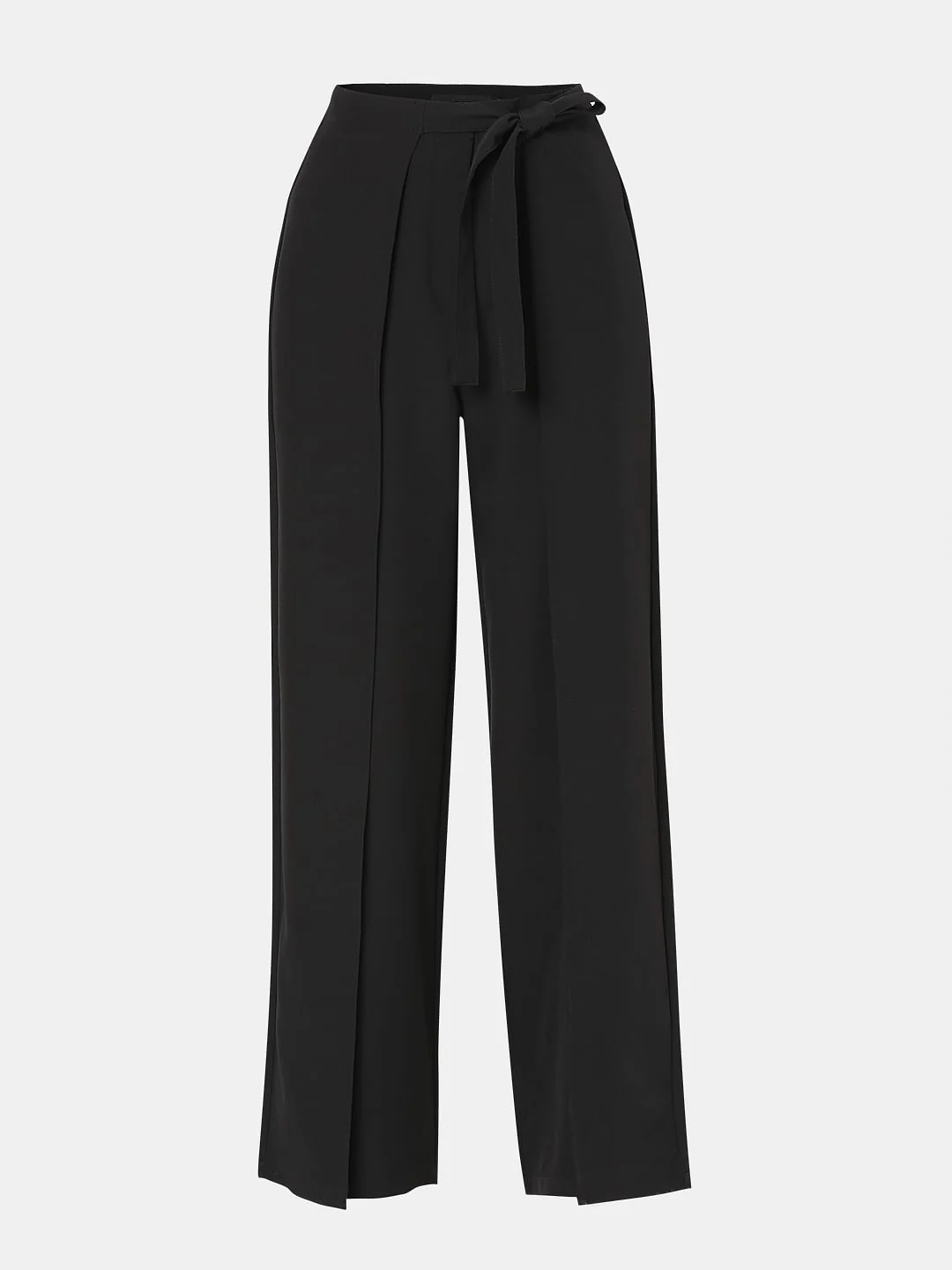 Black High Rise Wrap Pants - Image 7