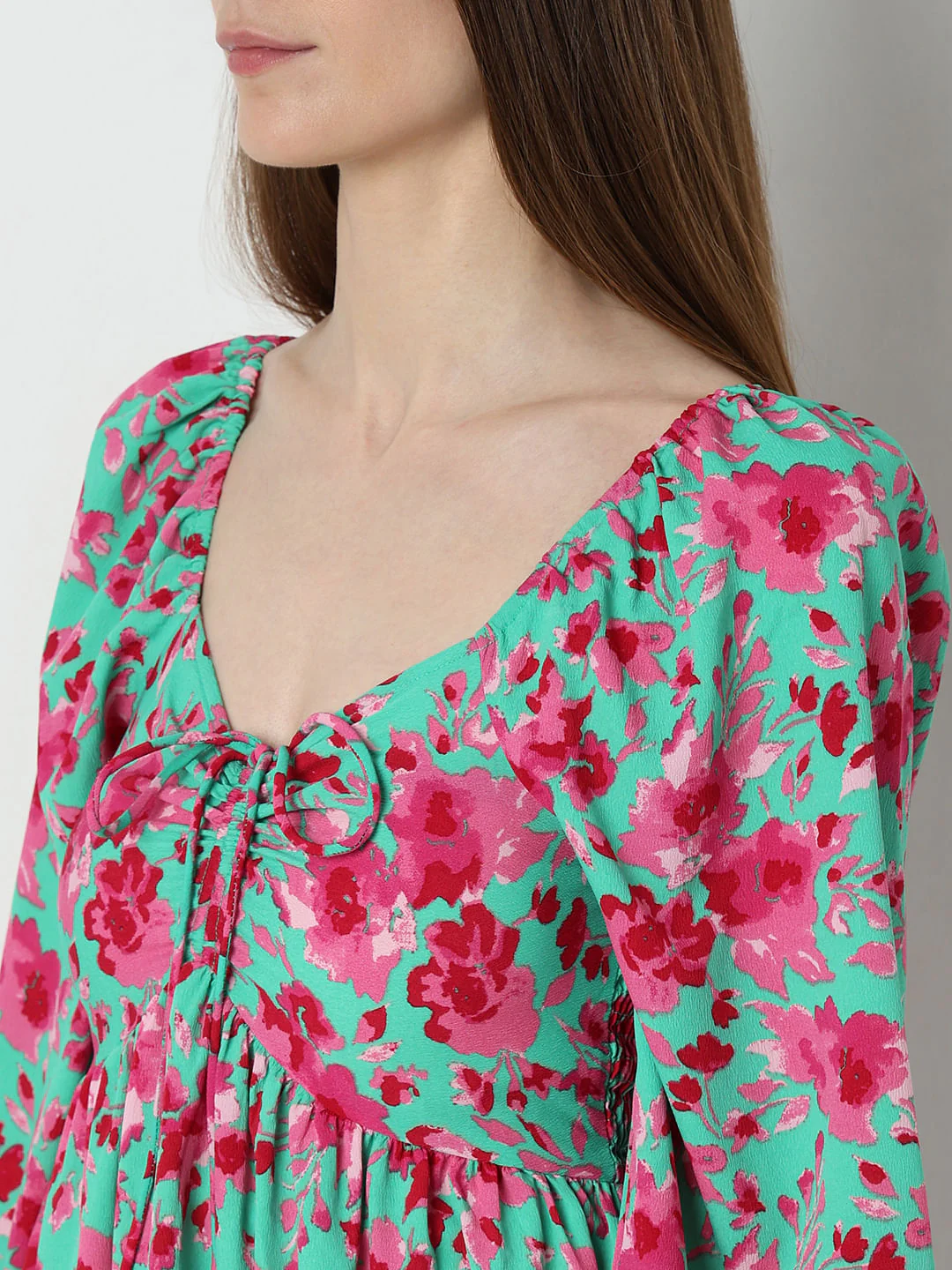 Green Floral Midi Dress - Image 7