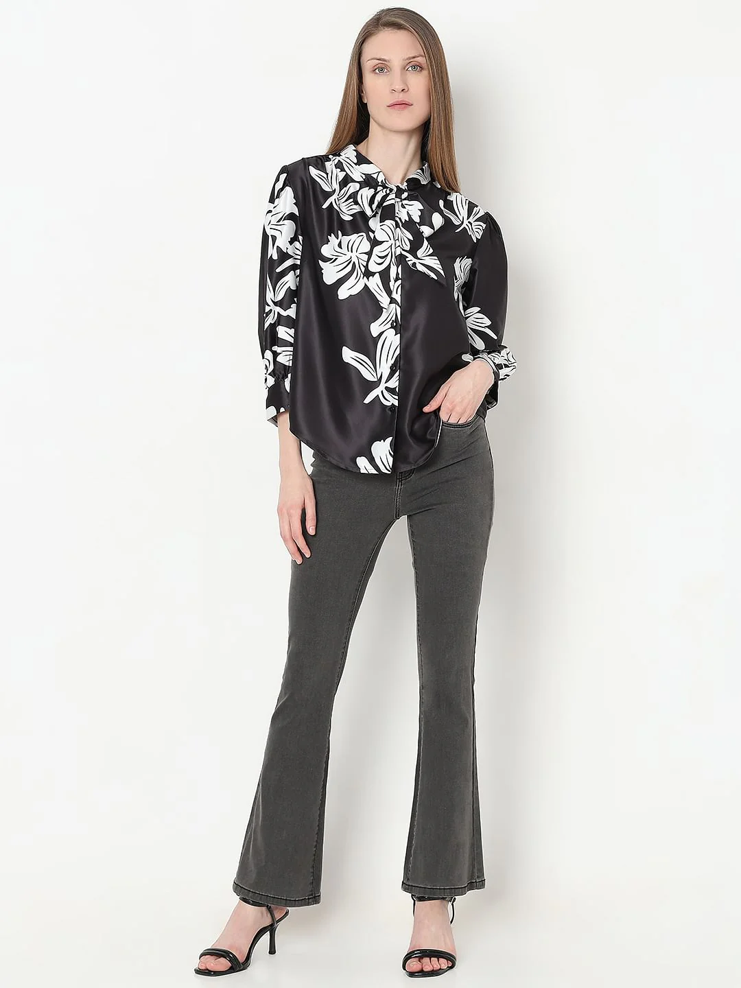 Black & White Floral Top - Image 5