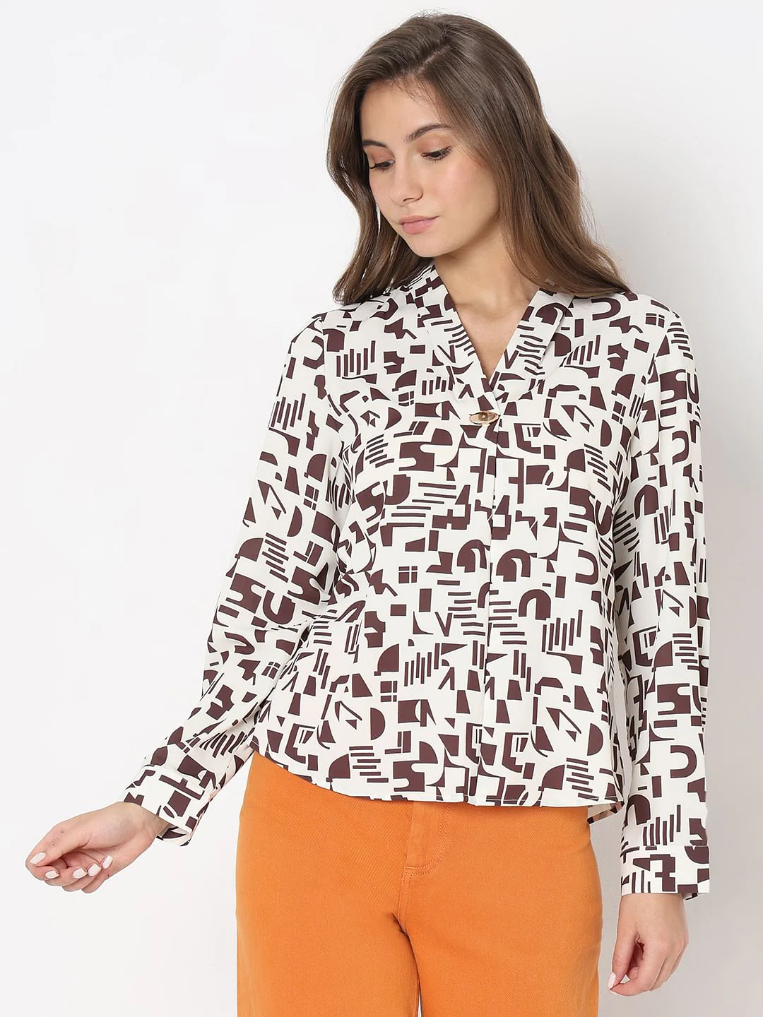 Brown Printed Top - Image 2