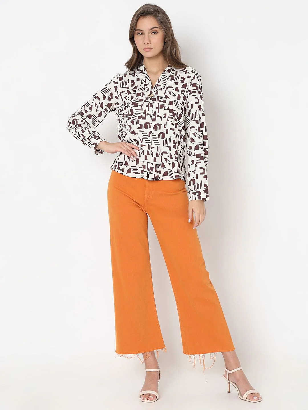 Brown Printed Top - Image 5