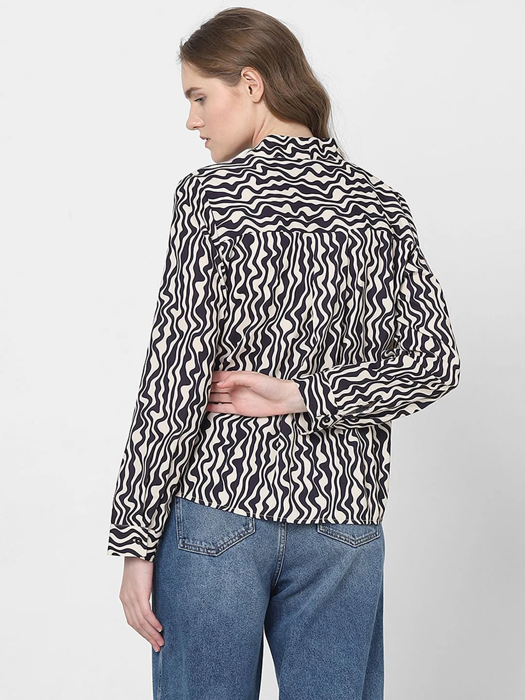 Black Abstract Print Top - Image 4