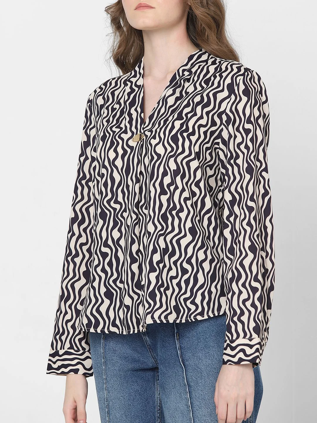 Black Abstract Print Top - Image 6