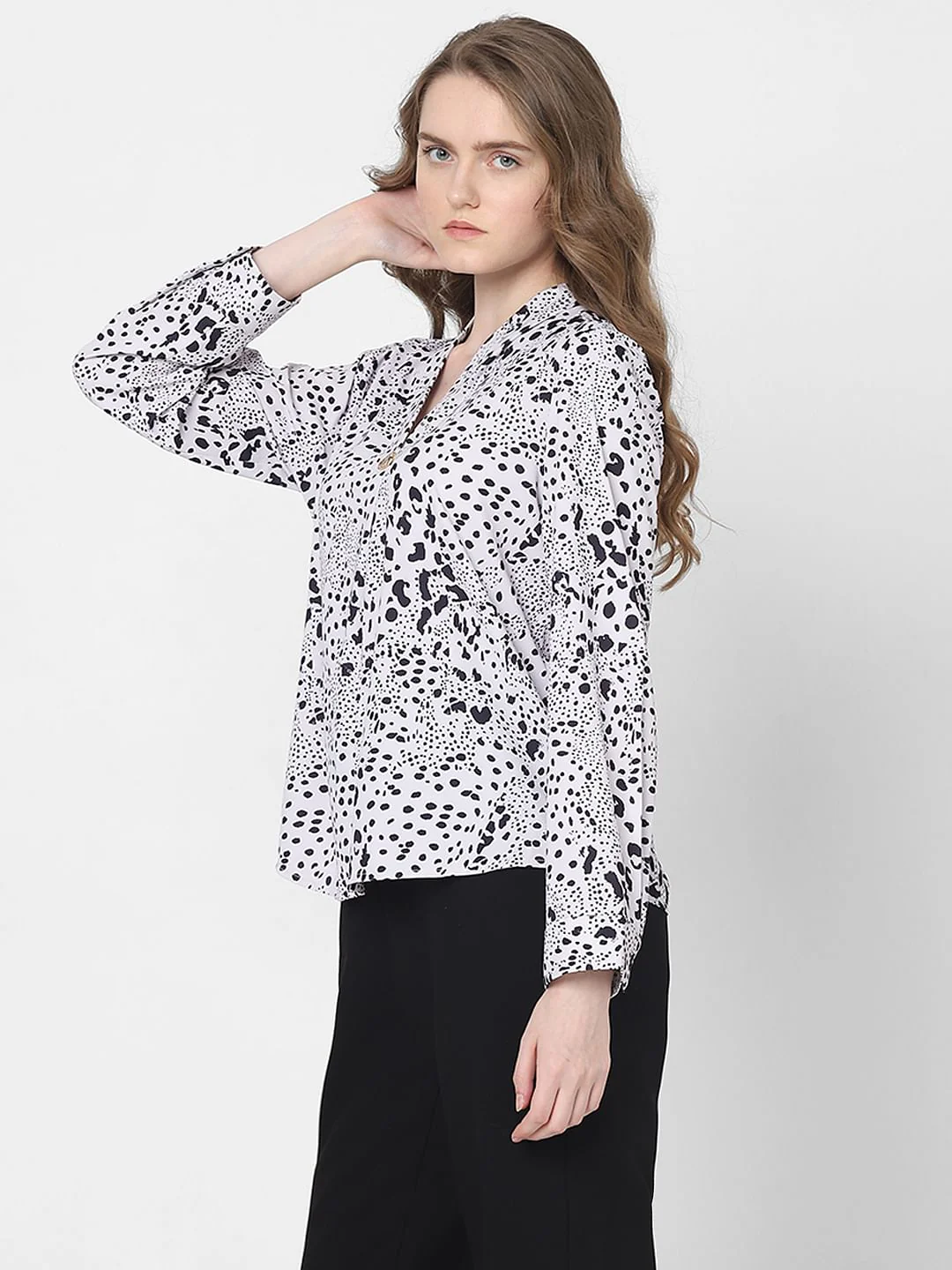 Black & White Printed Top - Image 3
