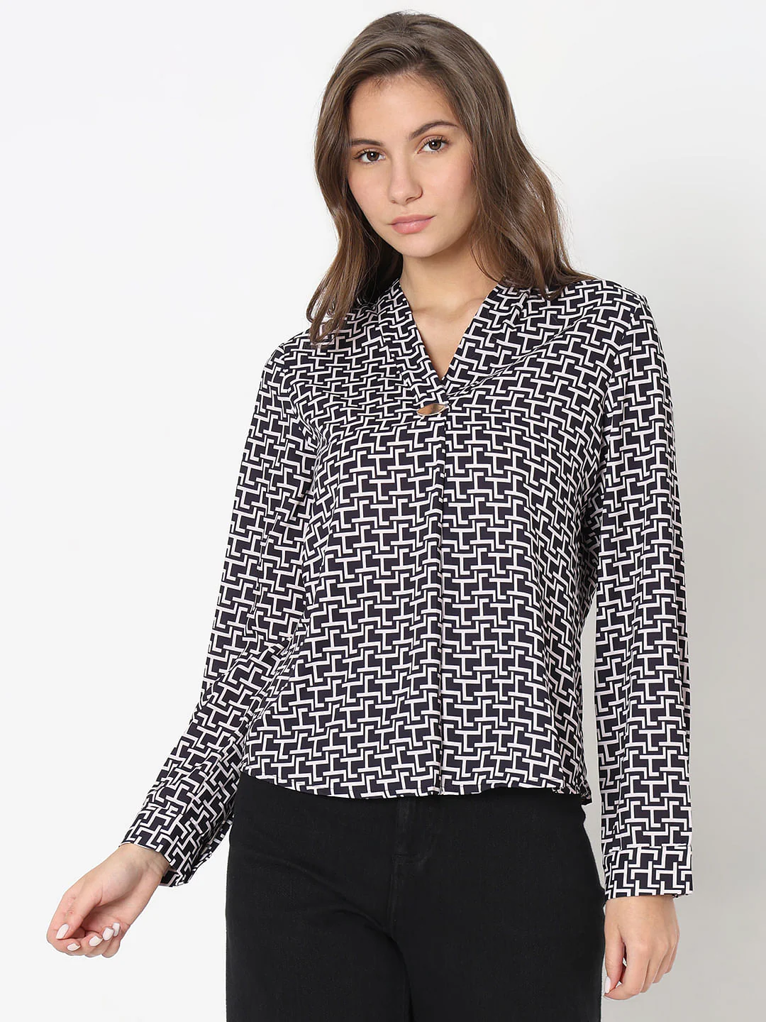 Black Printed Top - Image 2