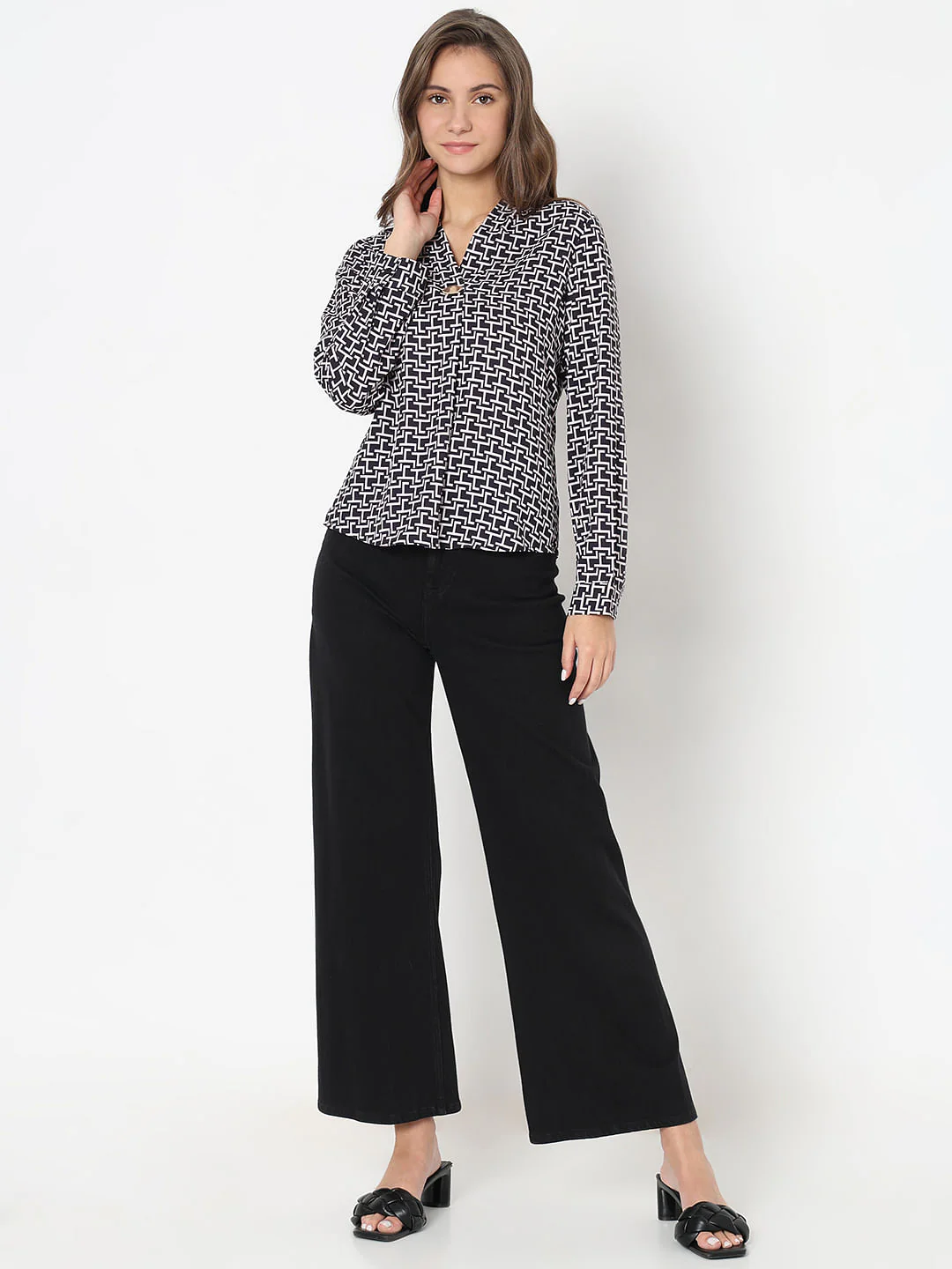 Black Printed Top - Image 5