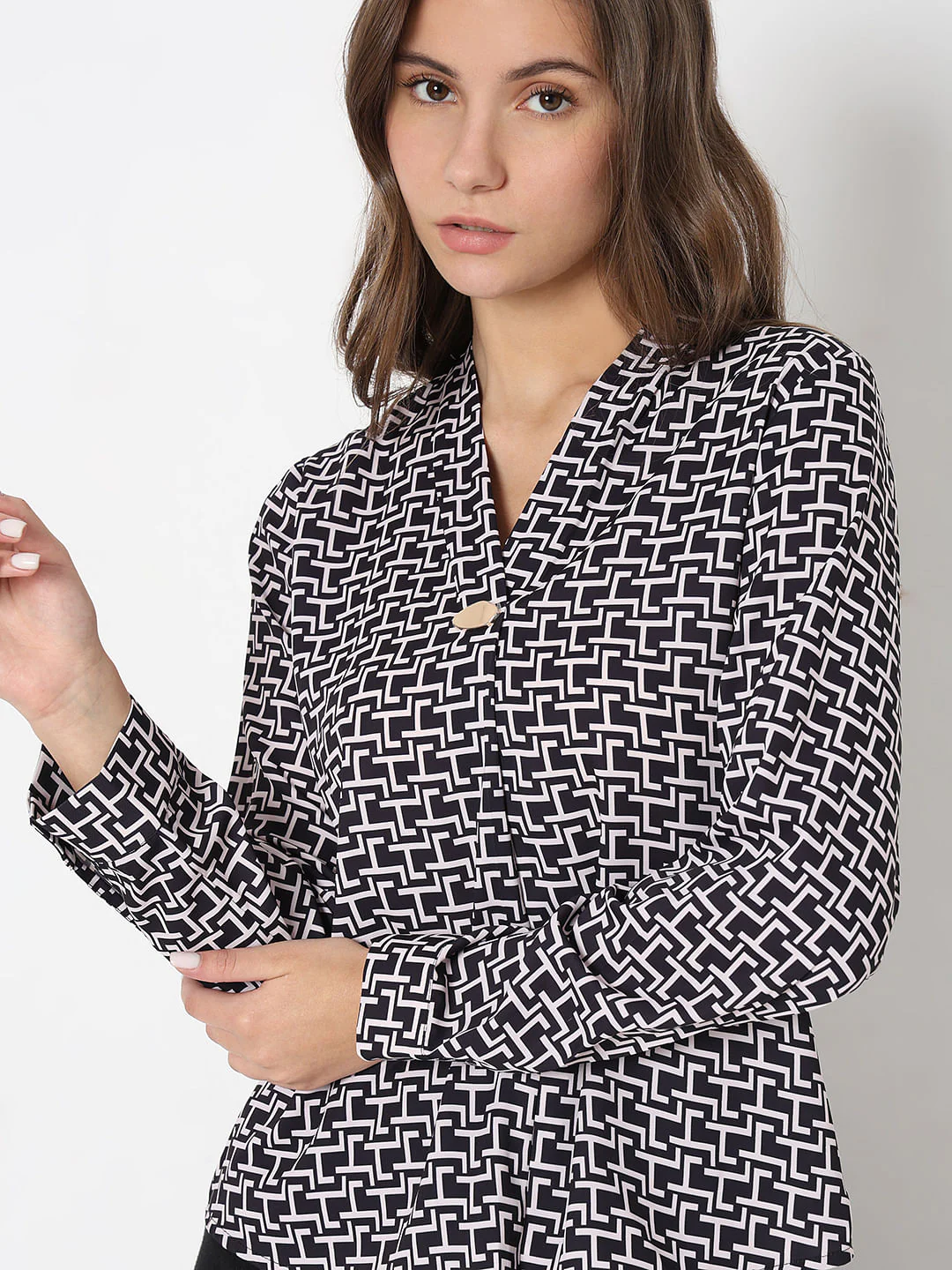 Black Printed Top - Image 6
