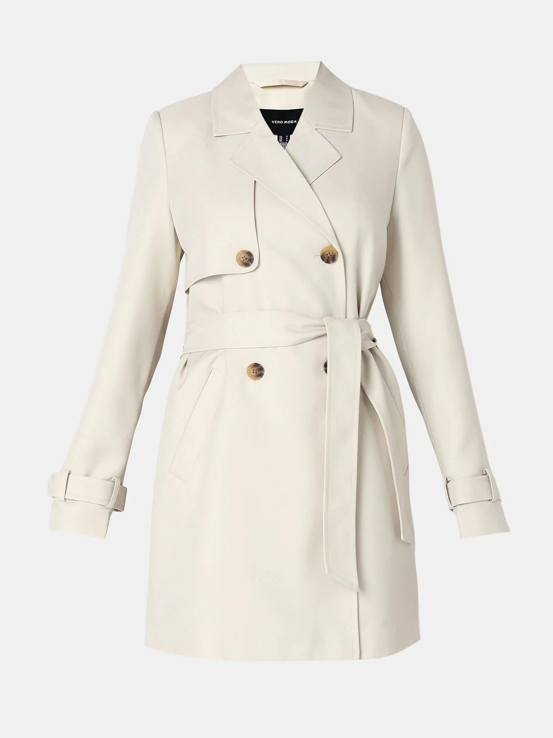 Beige Belted Trench Coat - Image 7