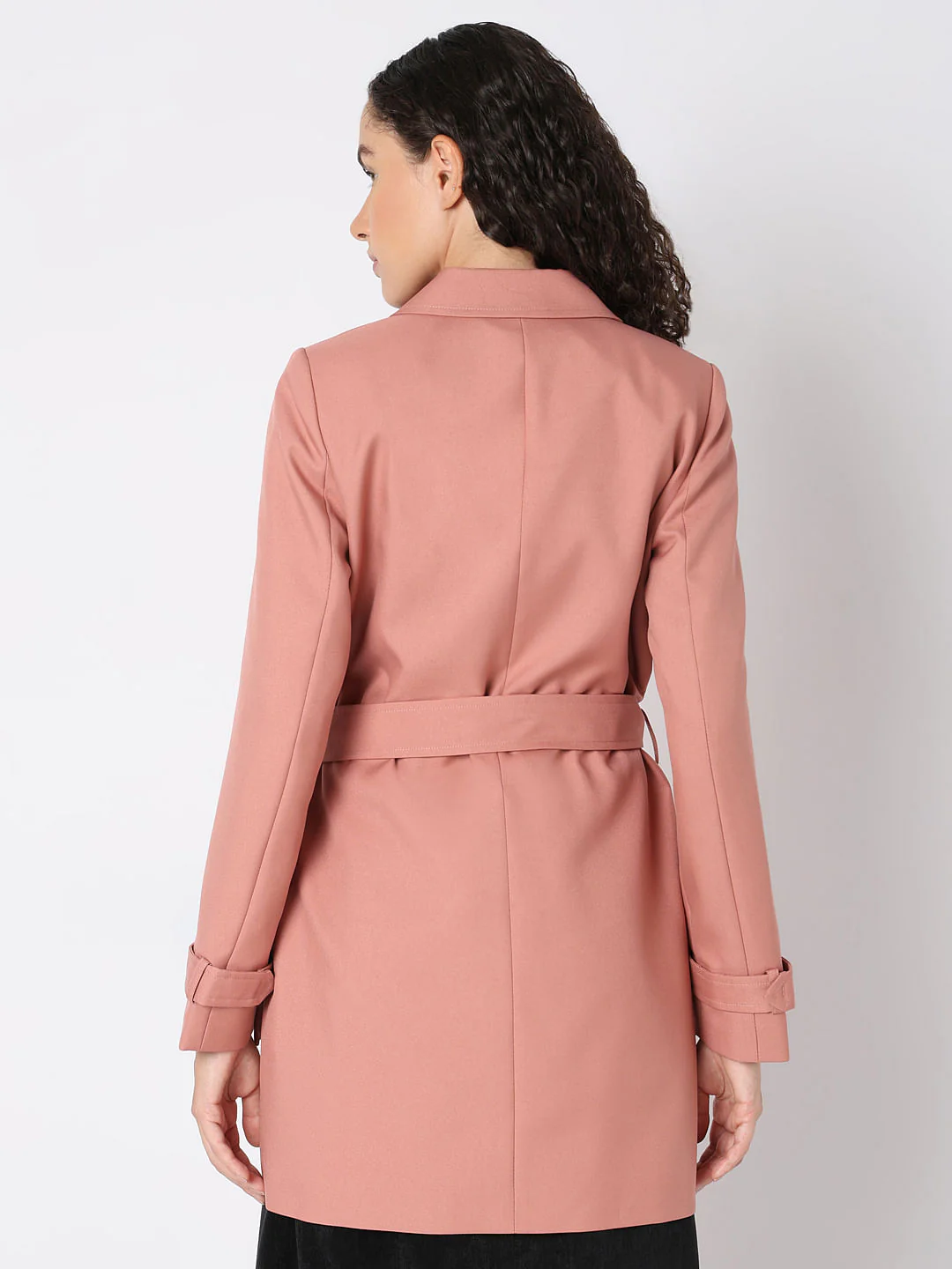 Pink Belted Trench Coat - Image 4