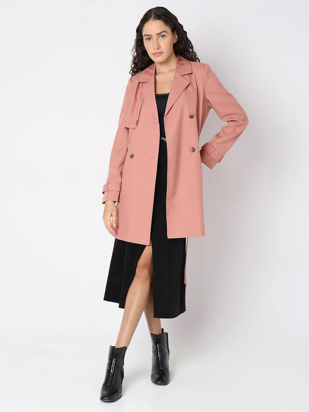 Pink Belted Trench Coat - Image 5