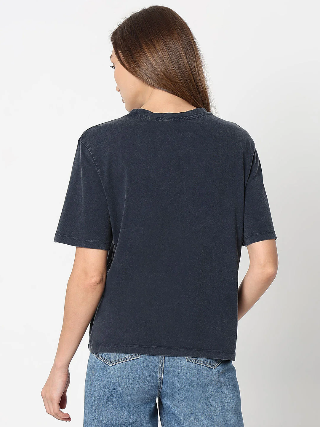 Dark Blue Acid Washed T-Shirt - Image 4