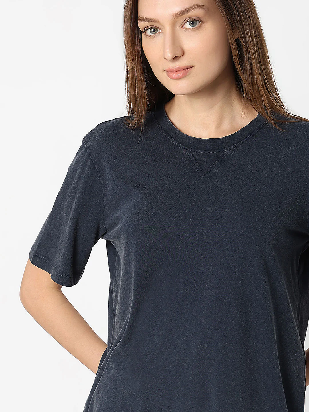 Dark Blue Acid Washed T-Shirt - Image 6