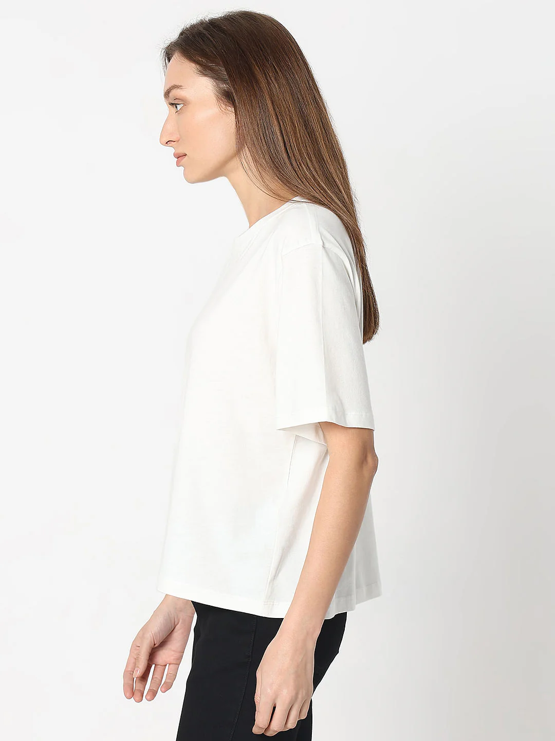 White Cotton Boxy Fit T-Shirt - Image 3
