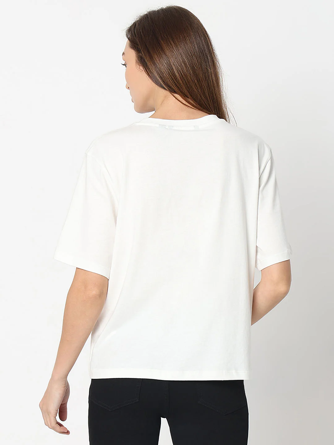 White Cotton Boxy Fit T-Shirt - Image 4