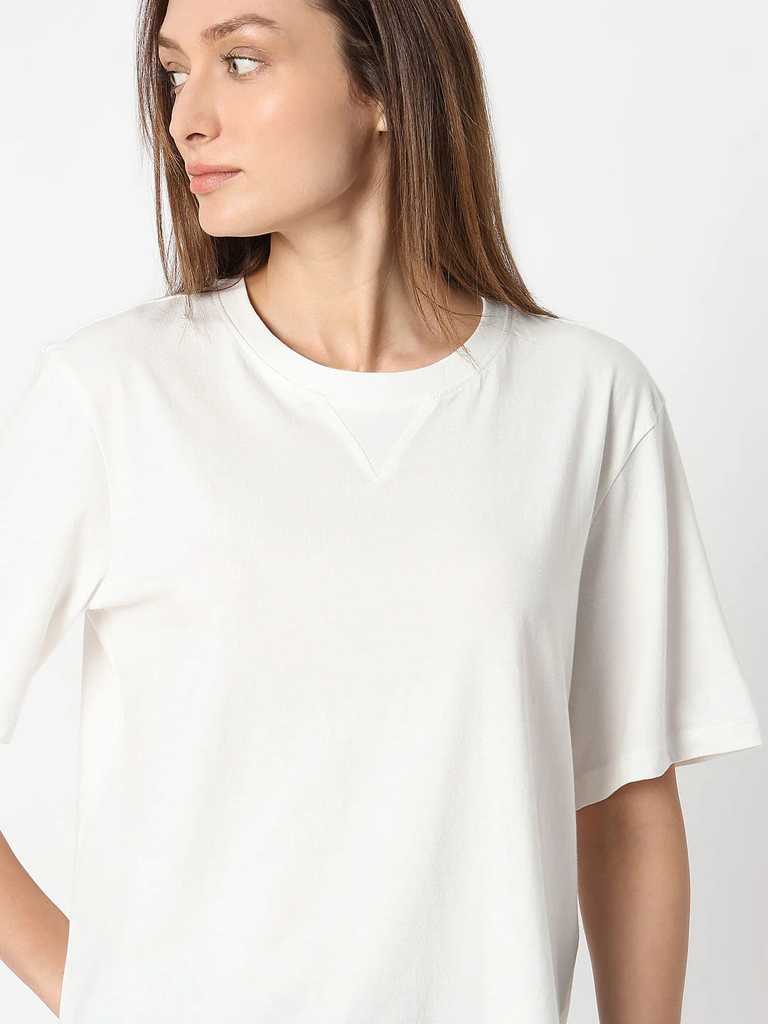 White Cotton Boxy Fit T-Shirt - Image 6