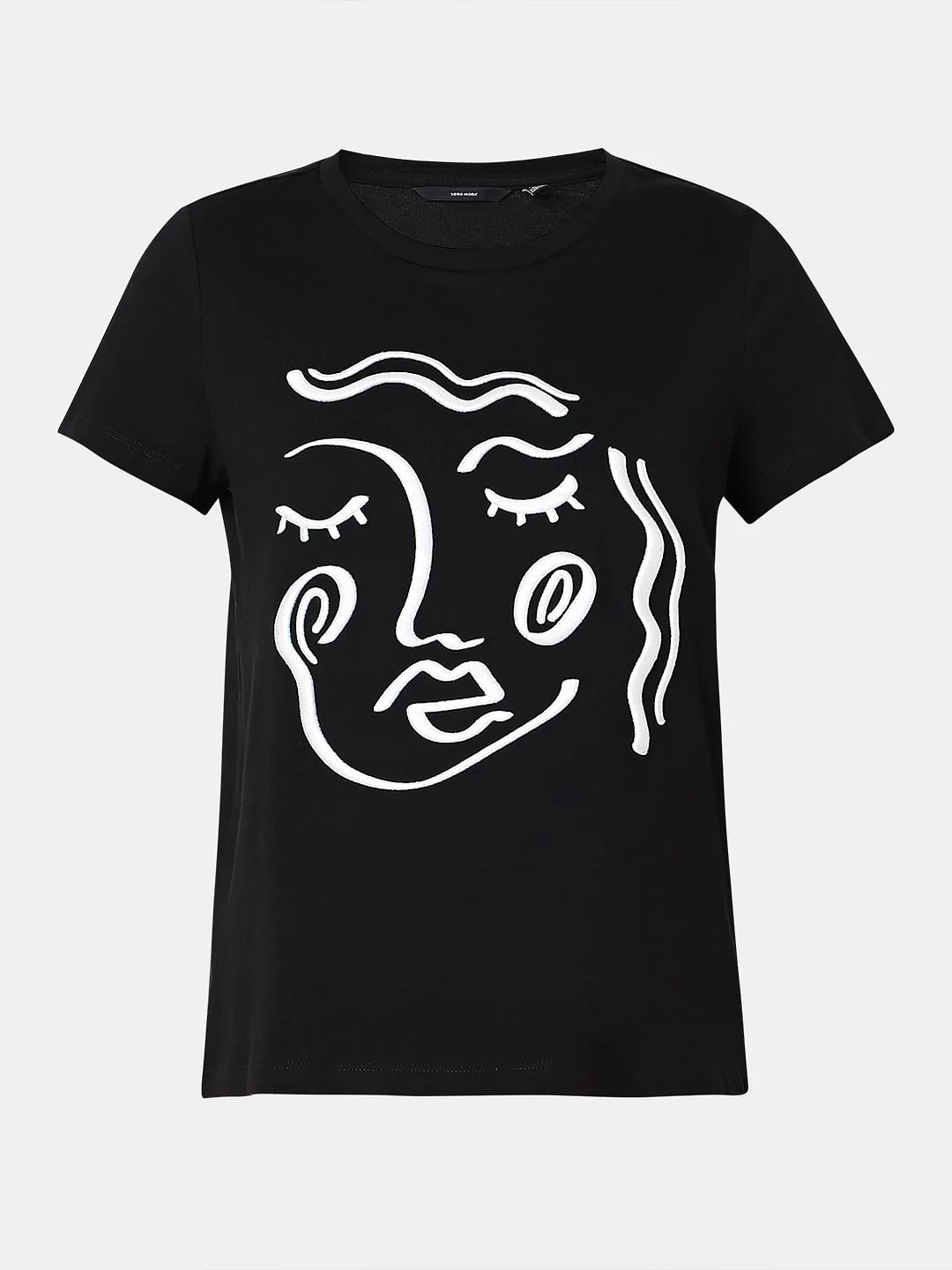 Black Face Outline T-Shirt - Image 7