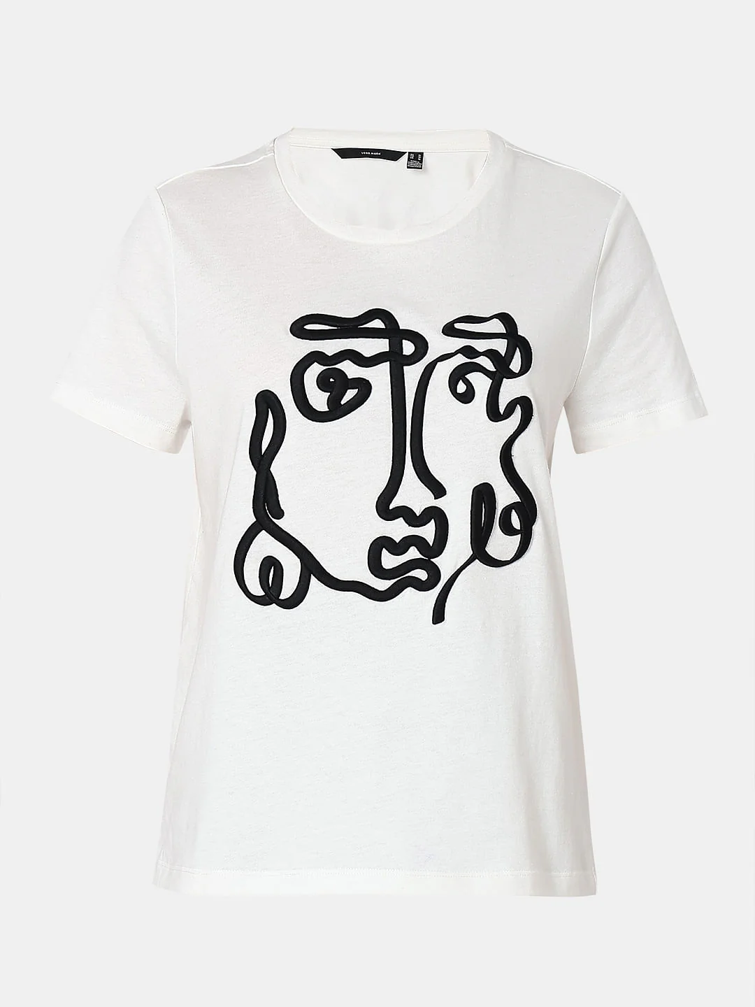 White Face Embroidered Print T-Shirt - Image 7