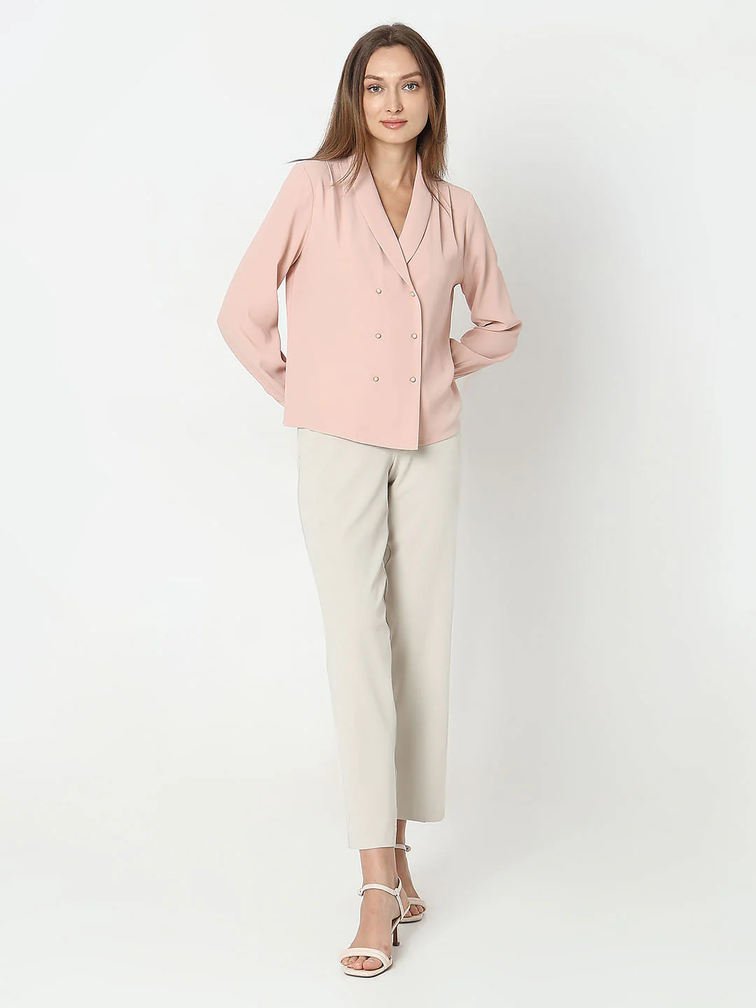 Pink Shawl Collar Top - Image 5